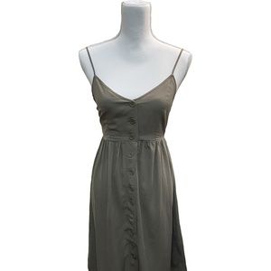 Forever 21 Olive Green Button Down Dress